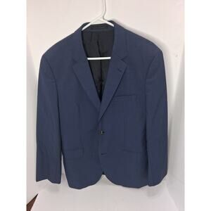 Hugo Boss BOSS Super 120 Wool Sport Coat Blazer Blue Mens 40R Made in Bulgaria